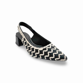 377005 Black Off White Slingback