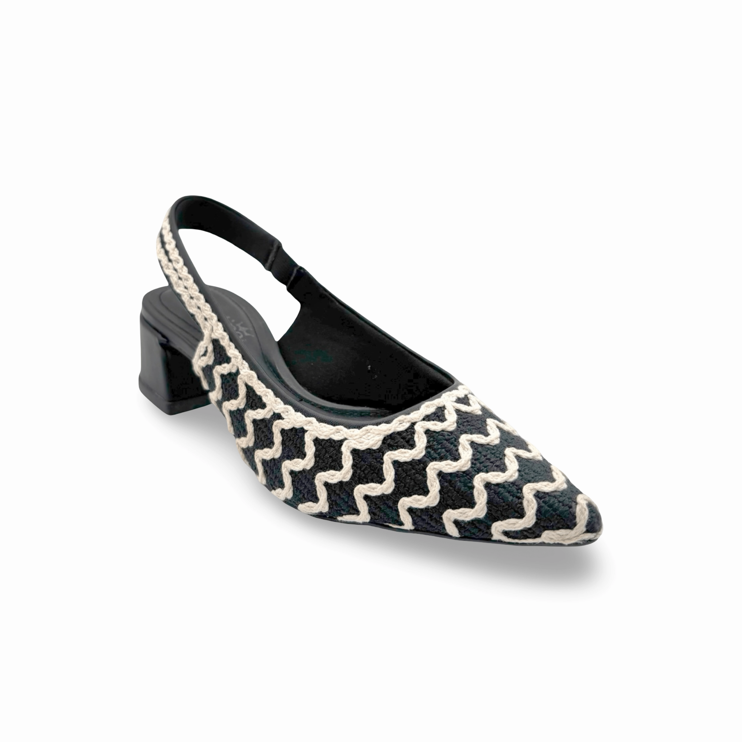 377005 Black Off White Slingback