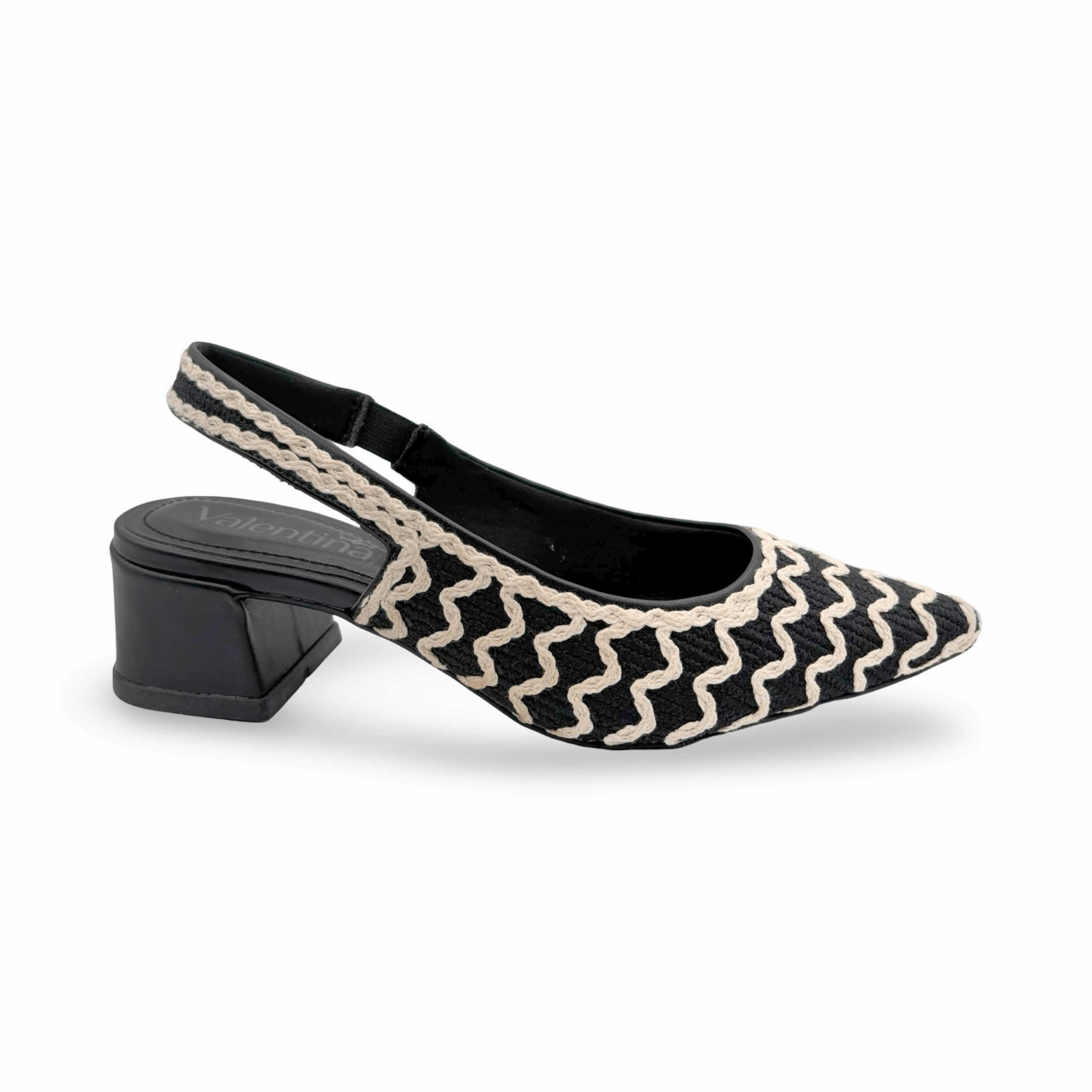 377005 Black Off White Slingback