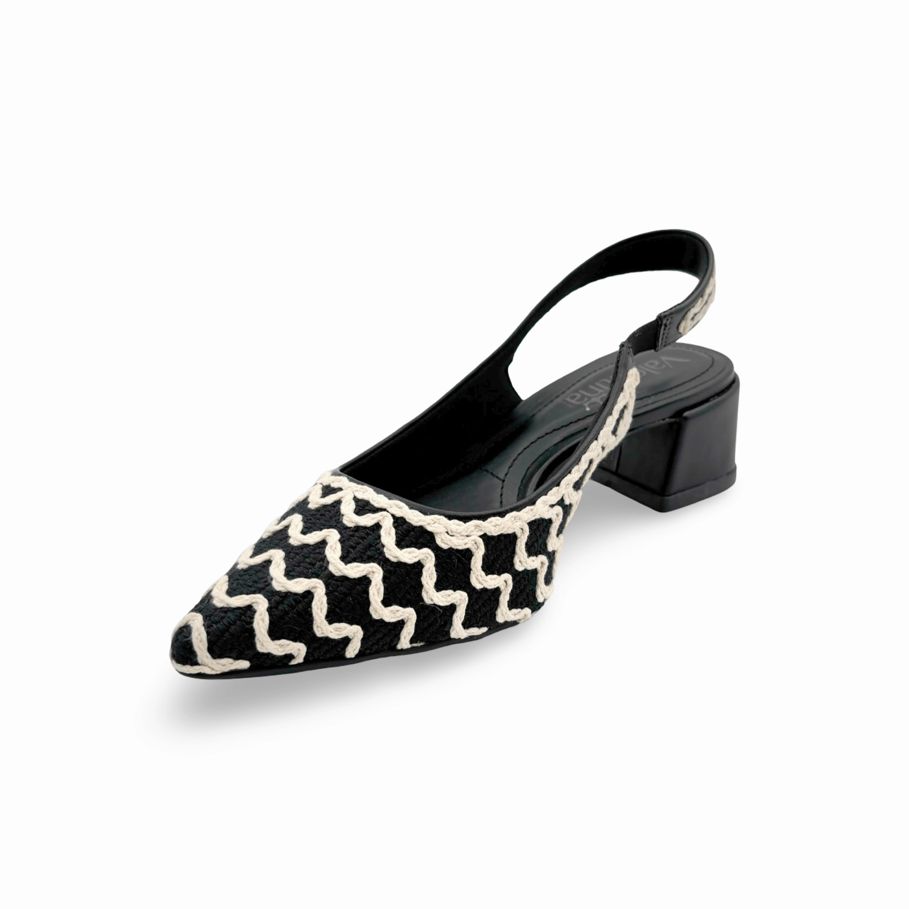 377005 Black Off White Slingback