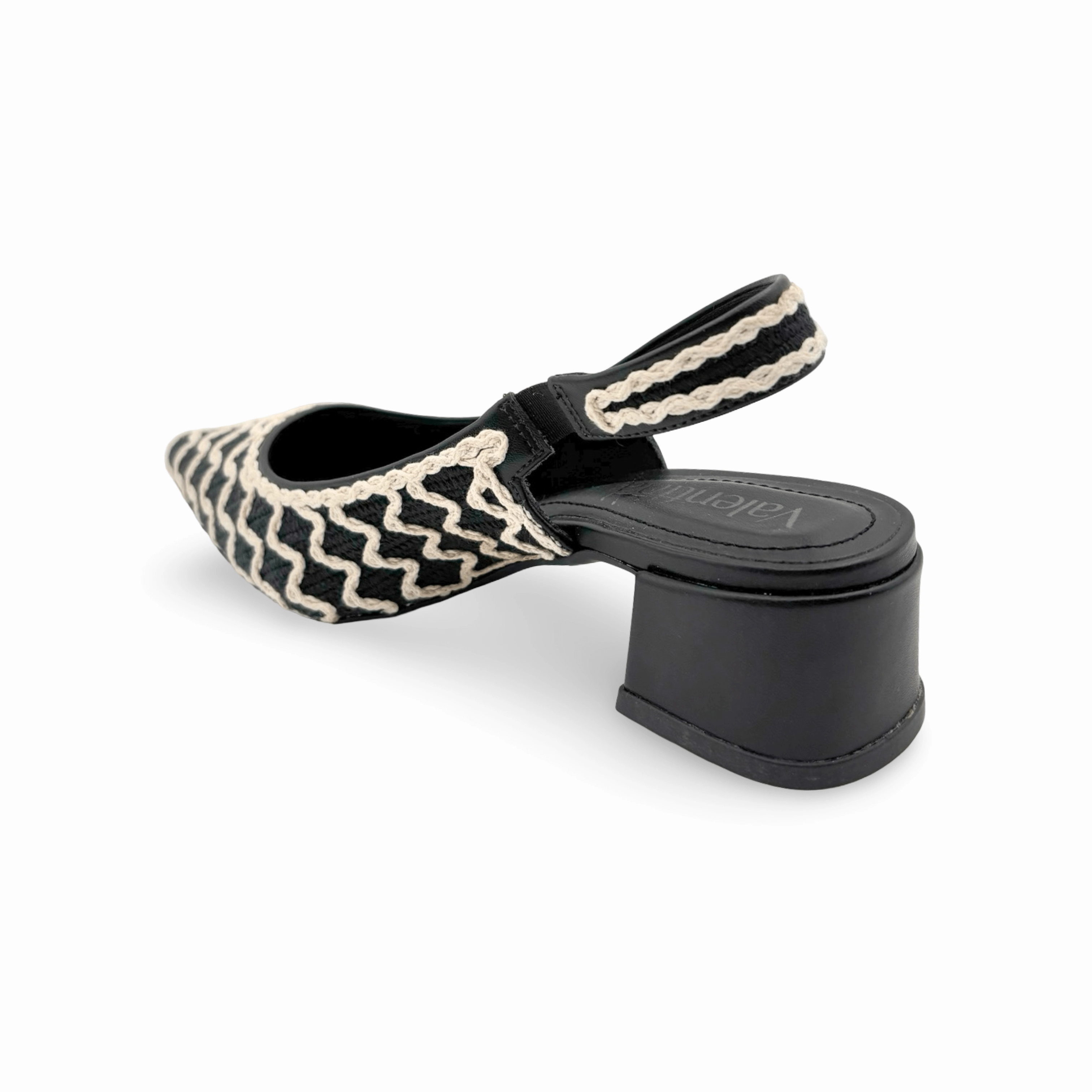 377005 Black Off White Slingback