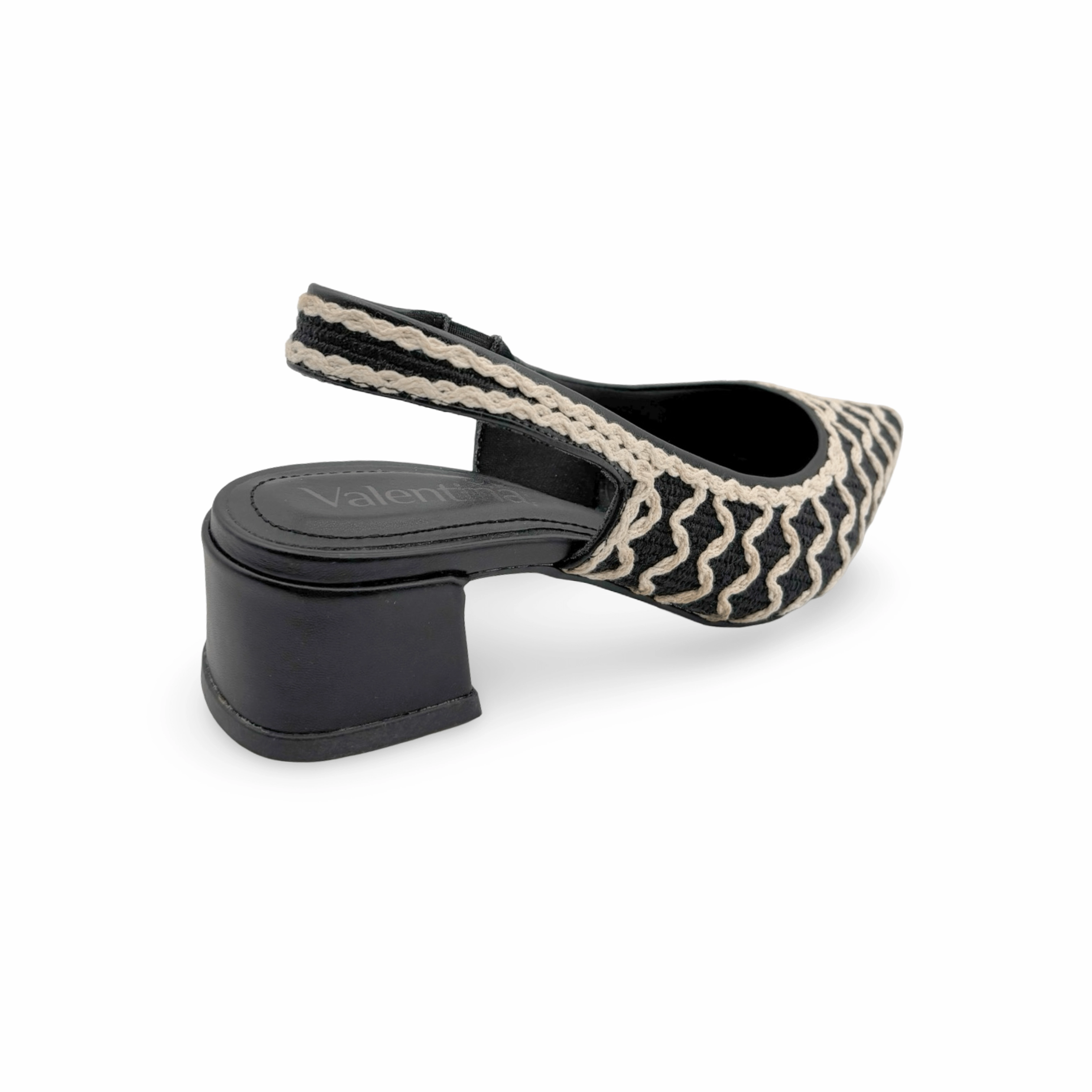 377005 Black Off White Slingback