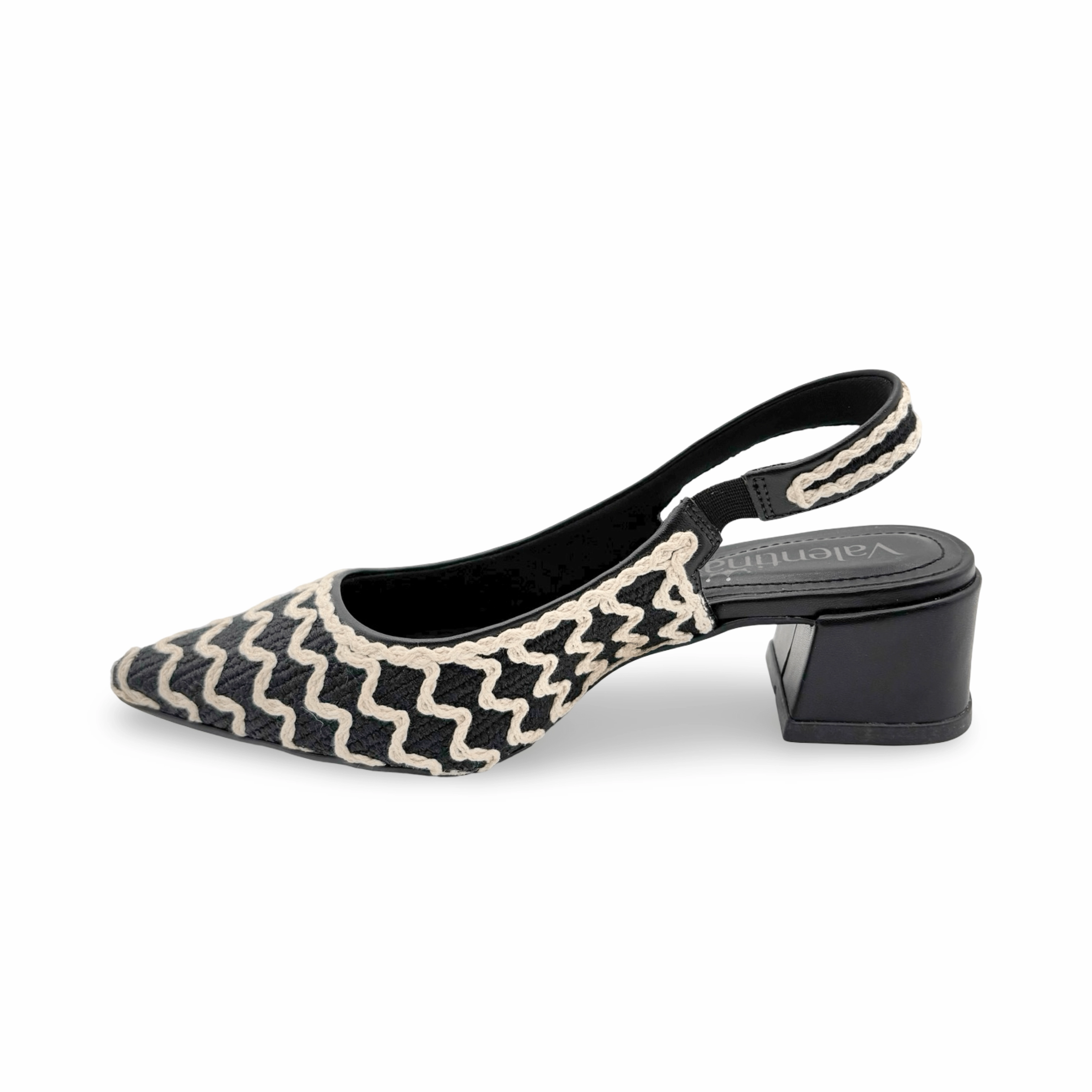 377005 Black Off White Slingback