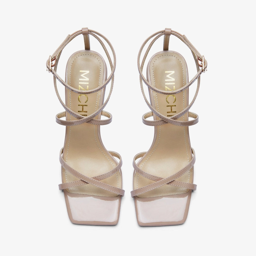 *ADAGIO - beige patent strappy sandals