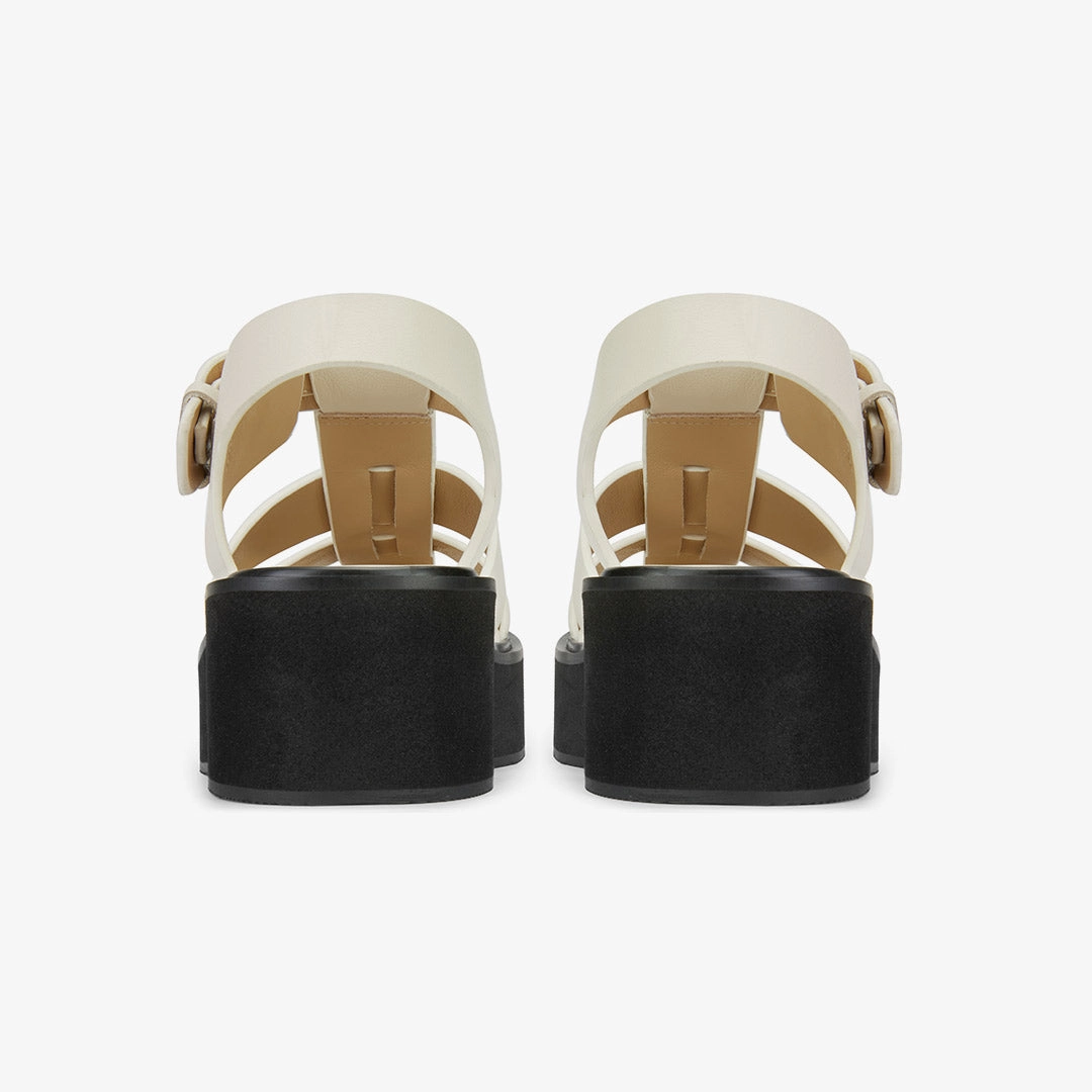 *Ingrid - Ivory Leather Platform Sandals