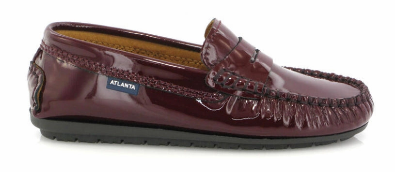 Altanta Mocassin Burgundy Patent Leather Penny Loafer
