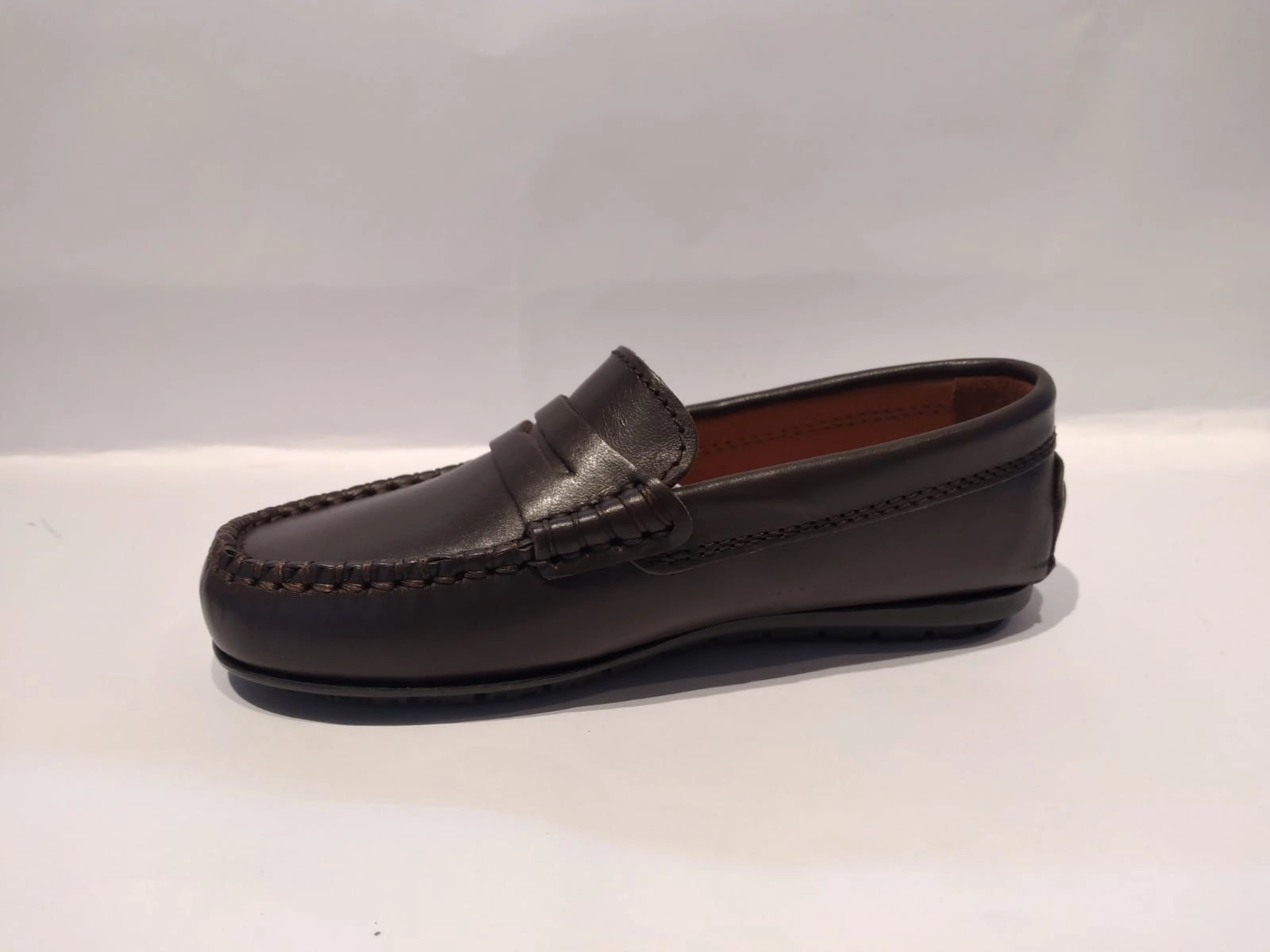 Altanta Mocassin Dark Brown Smooth Leather Penny Loafer