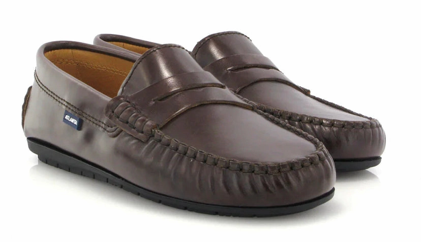 Altanta Mocassin Dark Brown Smooth Leather Penny Loafer