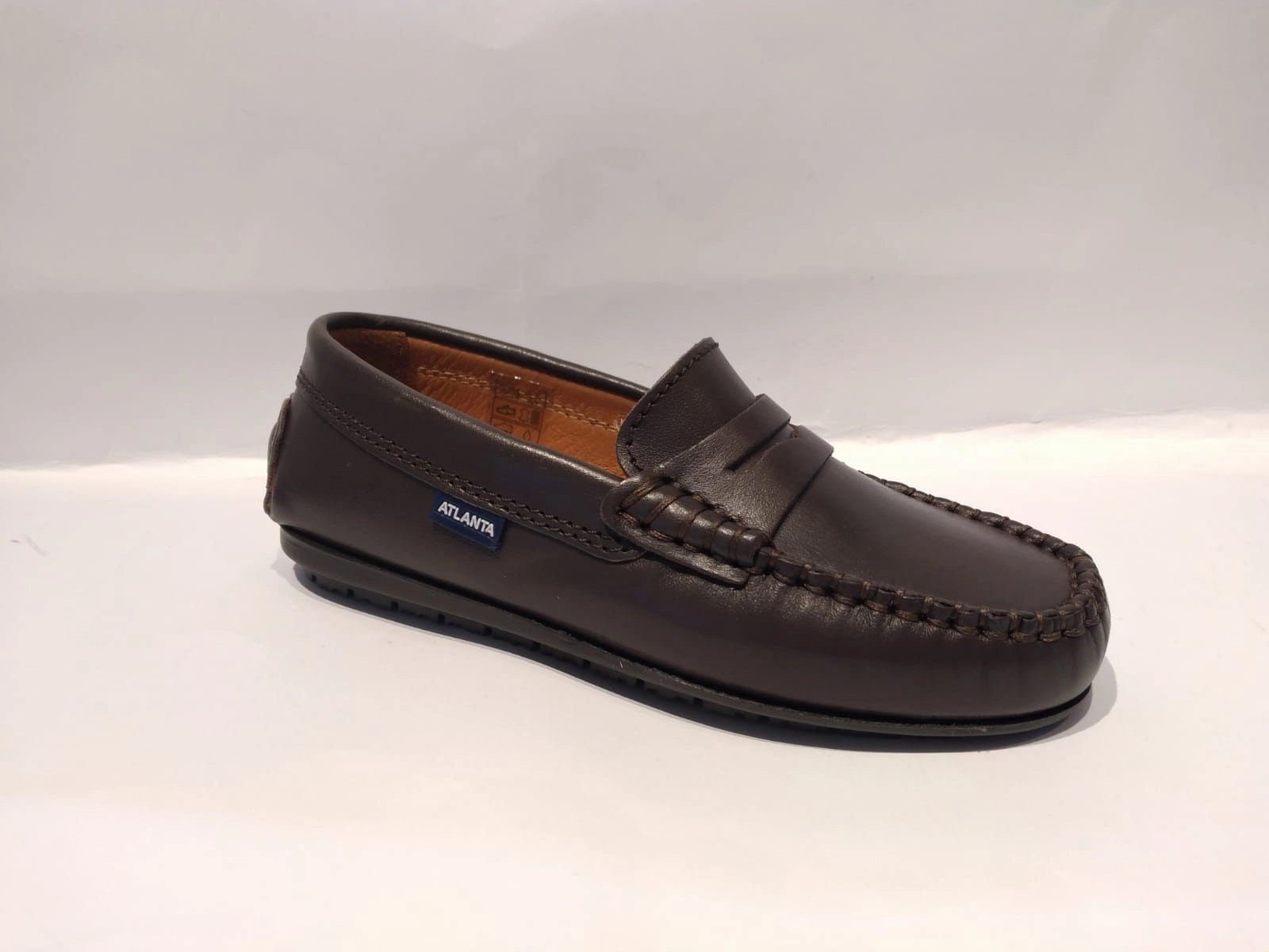 Altanta Mocassin Dark Brown Smooth Leather Penny Loafer