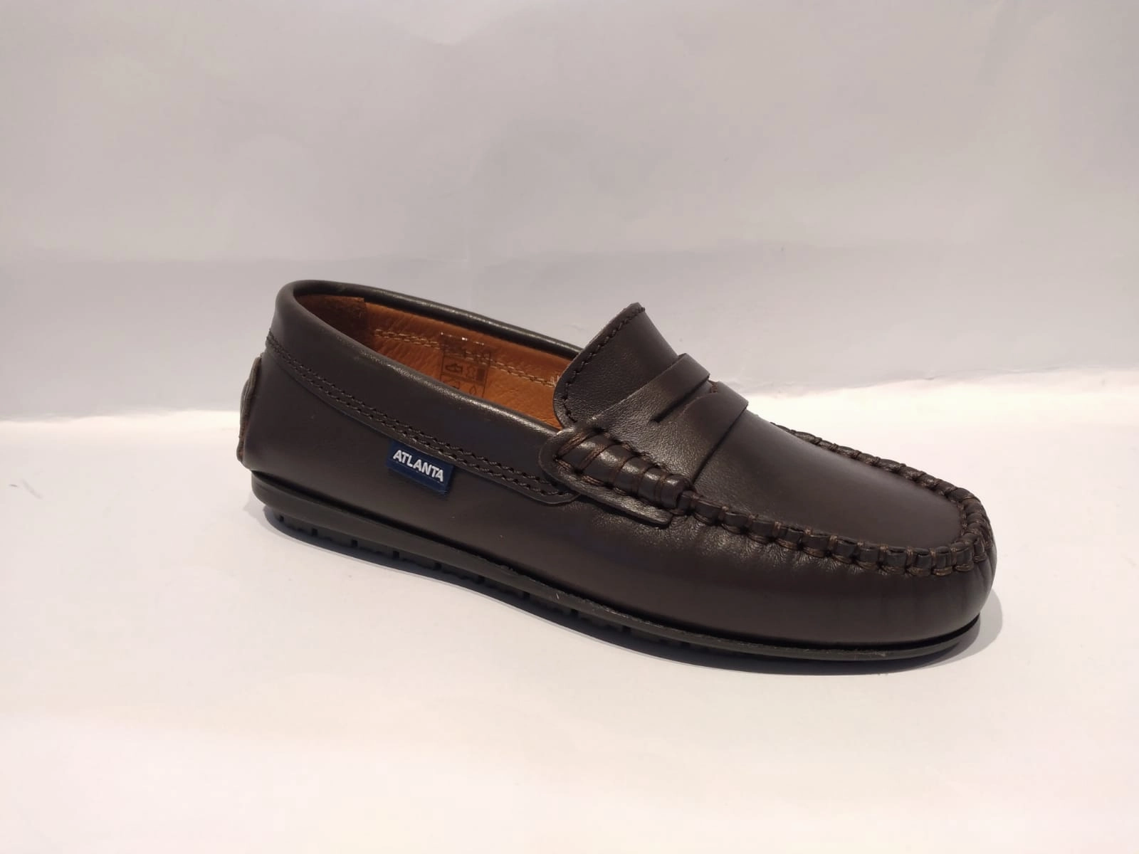 Altanta Mocassin Dark Brown Smooth Leather Penny Loafer