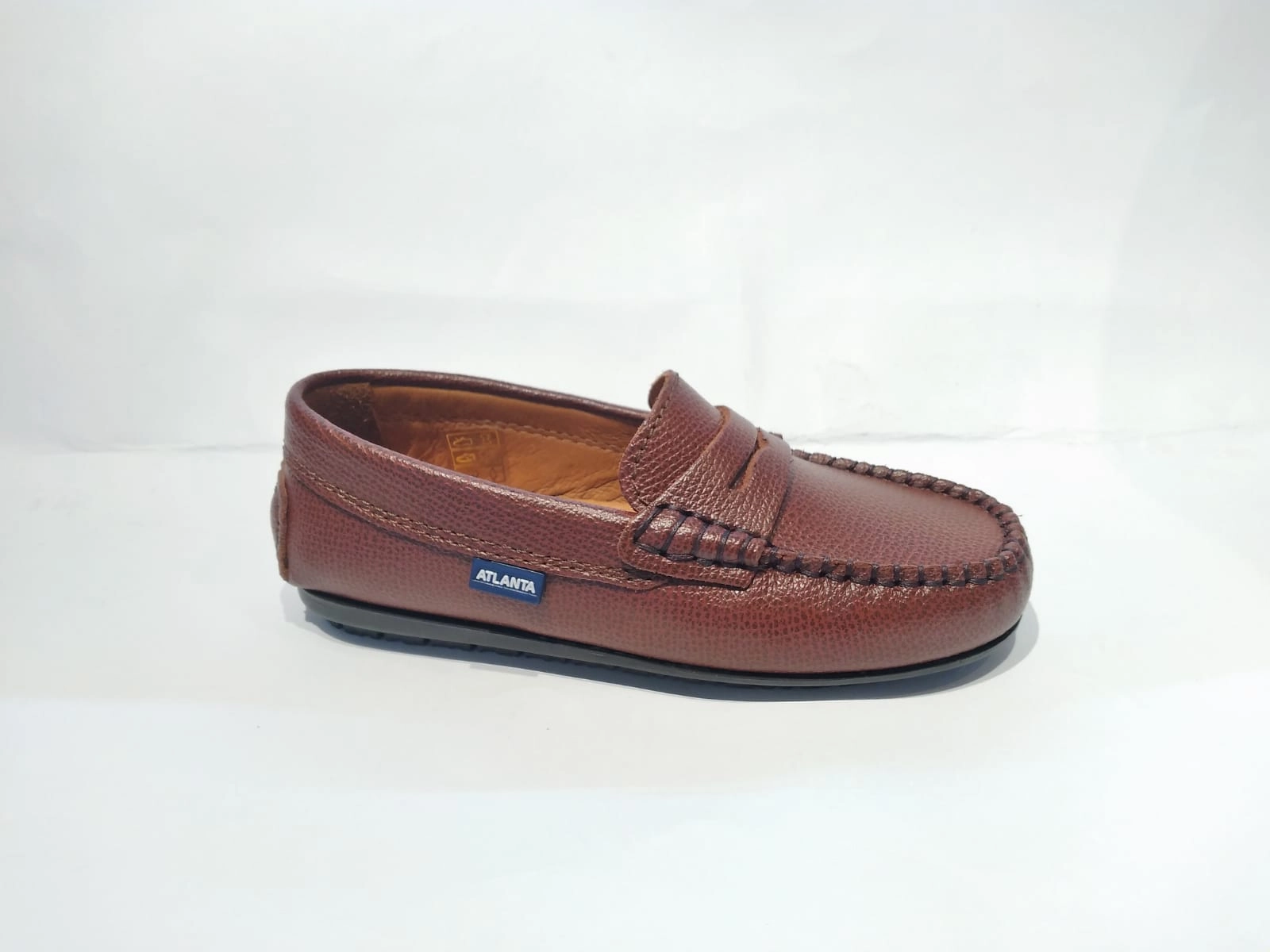 Altanta Moccasin Camel Little G Leather Penny Loafer