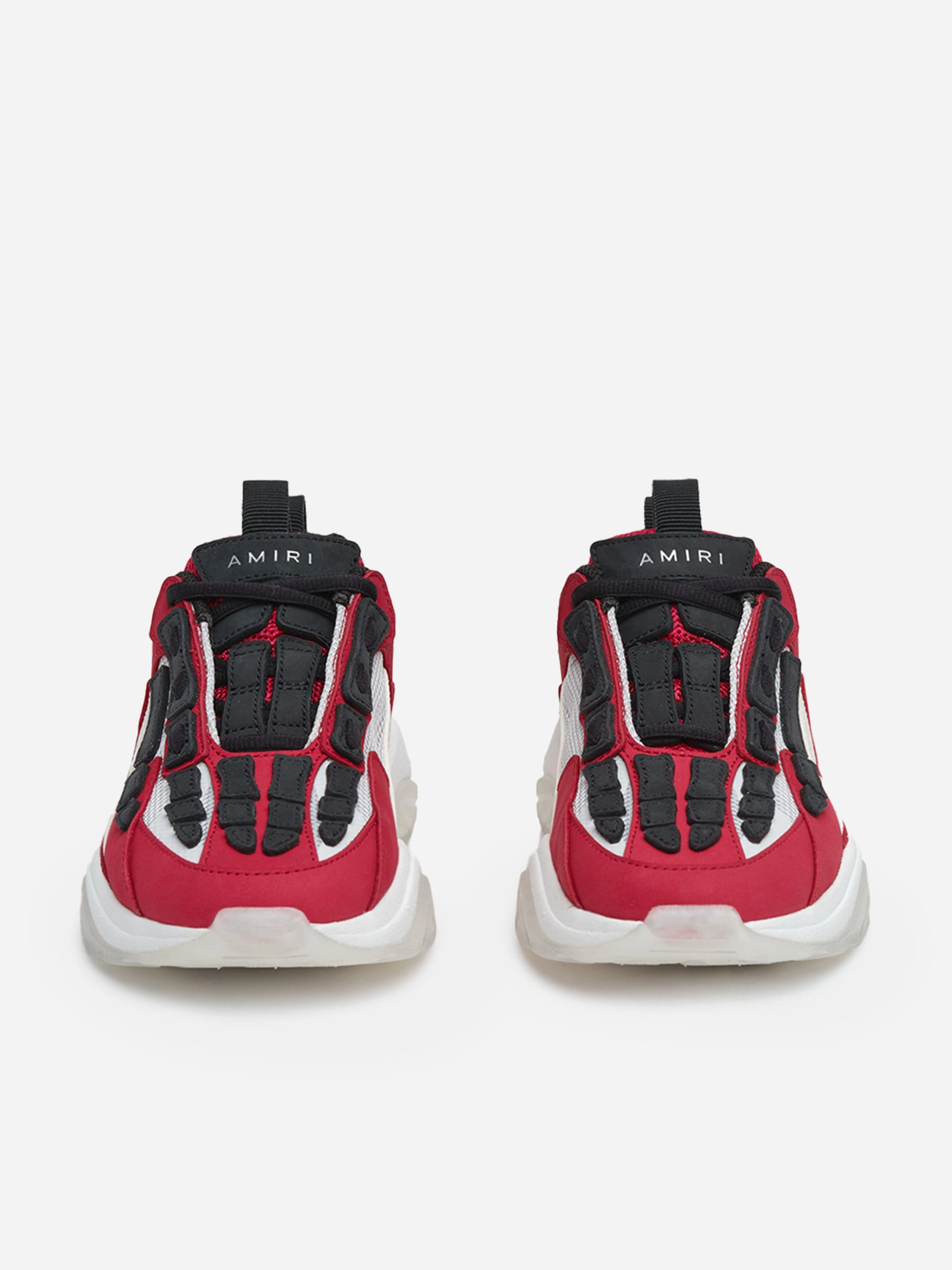 Amiri Kids Leather Bone Runner Trainers in Red