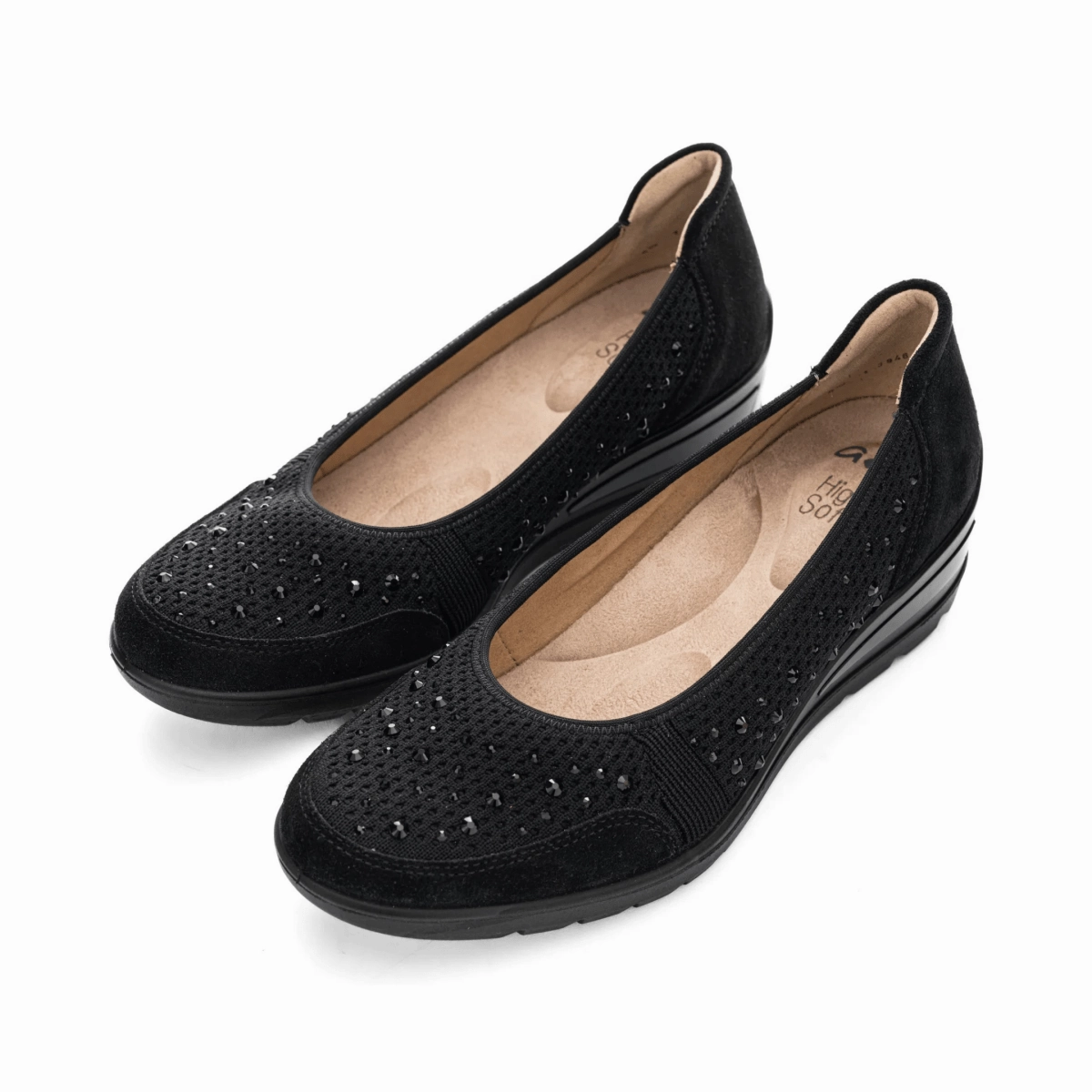 Ara Women's Zephyr Black Woven Suede