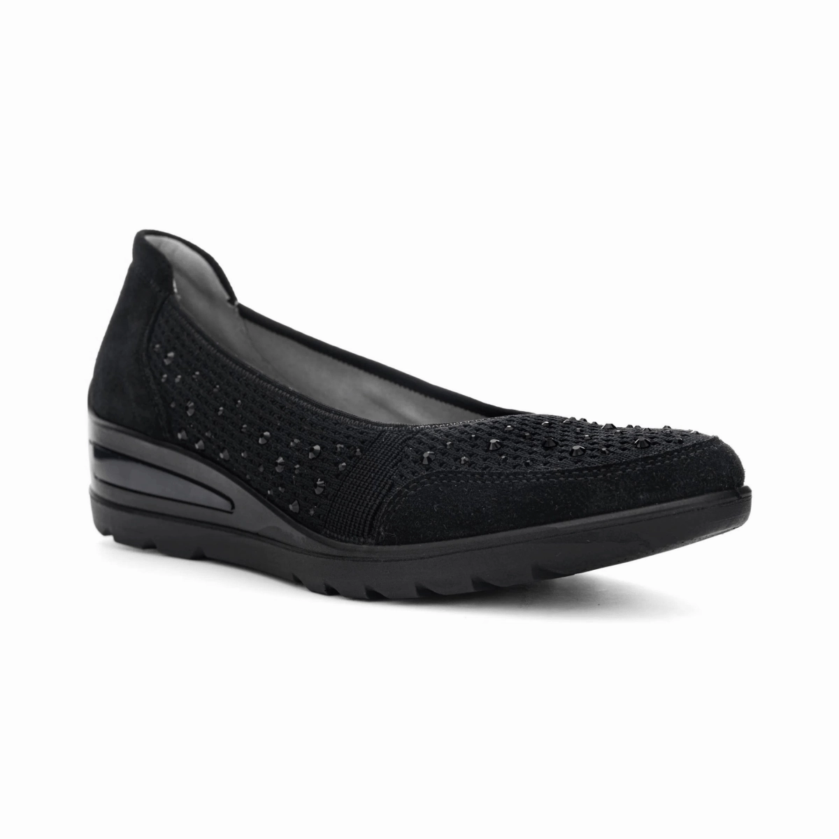 Ara Women's Zephyr Black Woven Suede