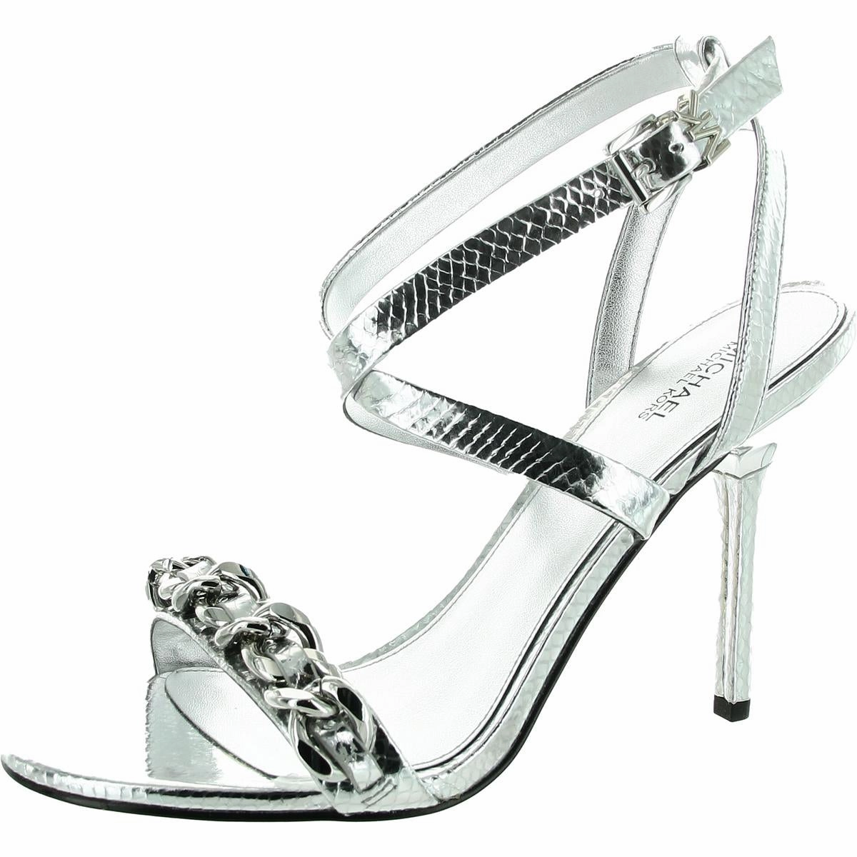 Asha Womens Chain Metallic Heels