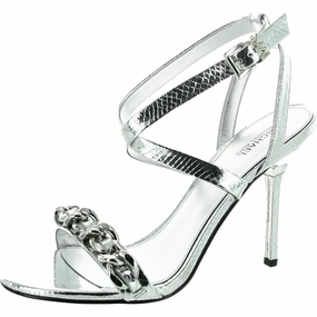 Asha Womens Chain Metallic Heels