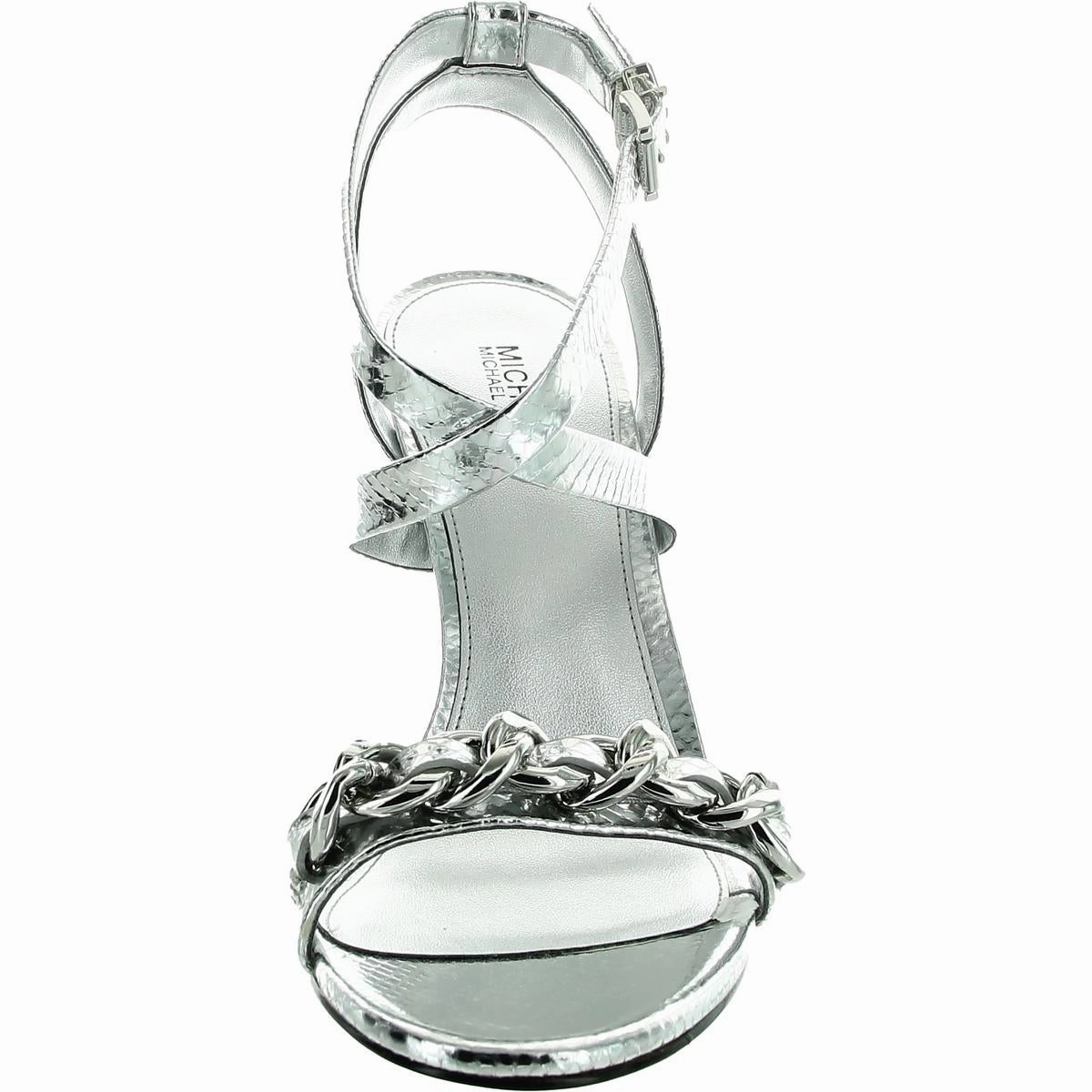 Asha Womens Chain Metallic Heels