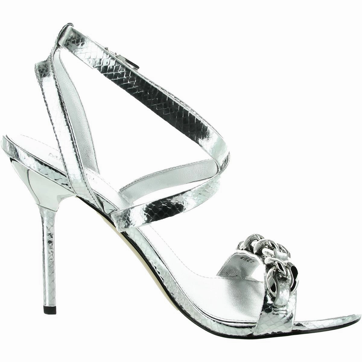 Asha Womens Chain Metallic Heels