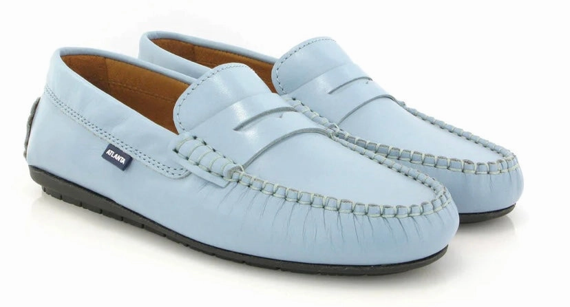 Atlanta Mocassin Blue Sky Smooth Penny Loafer