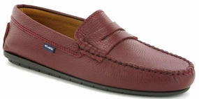 Atlanta Mocassin Burgundy Leather Grainy Penny Loafer
