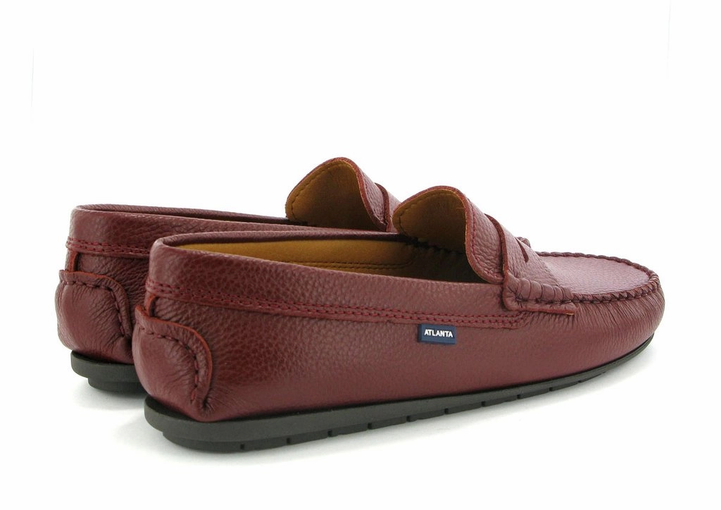 Atlanta Mocassin Burgundy Leather Grainy Penny Loafer