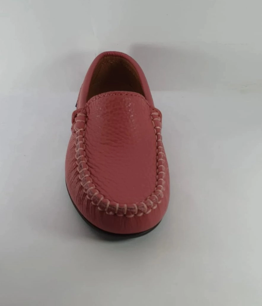 Atlanta Mocassin Dry Rose Grainy Leather Loafer