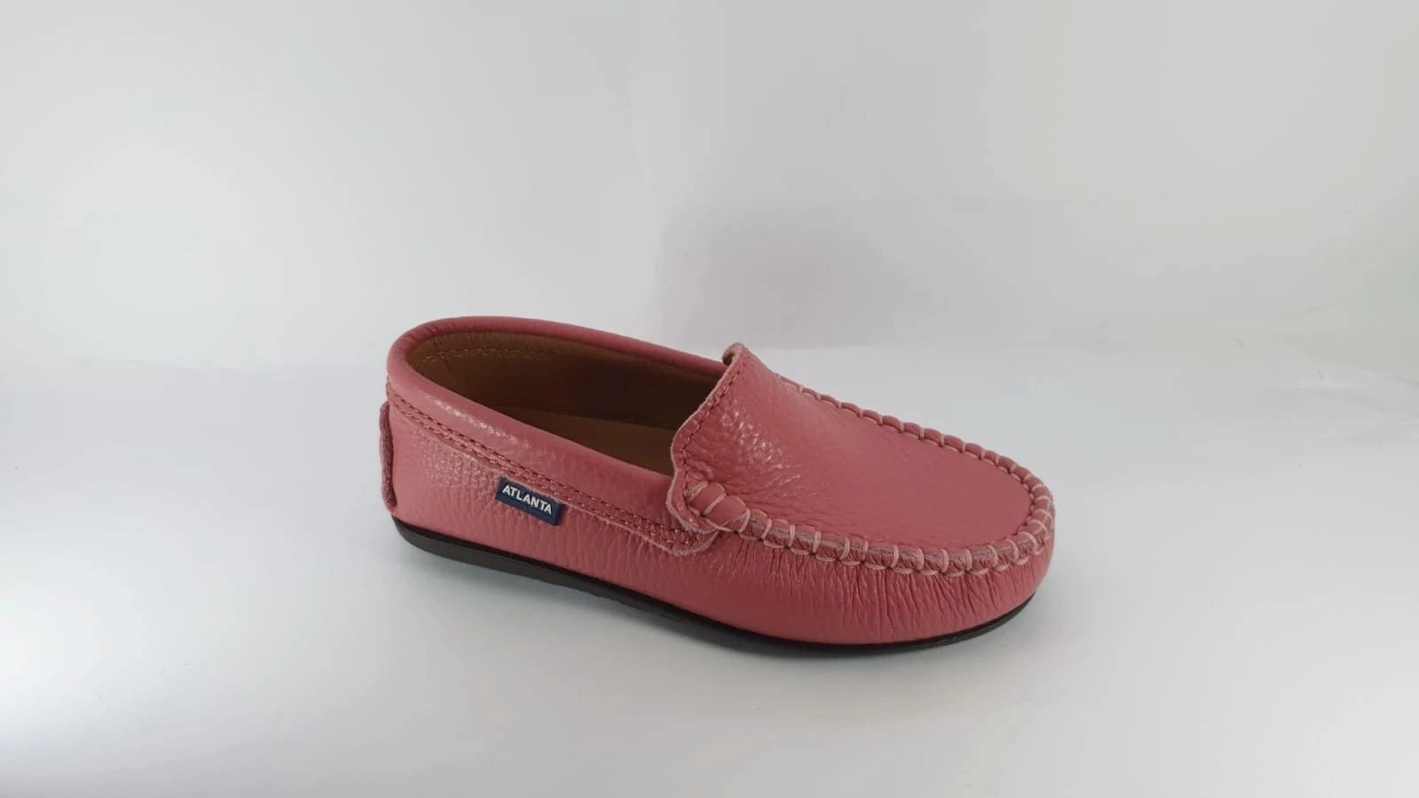 Atlanta Mocassin Dry Rose Grainy Leather Loafer