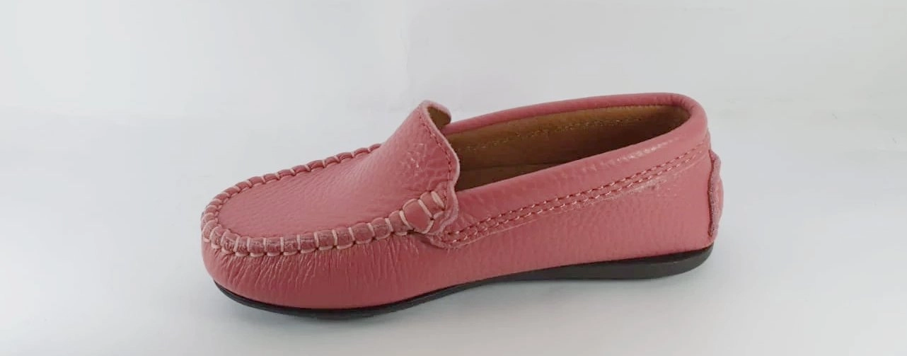 Atlanta Mocassin Dry Rose Grainy Leather Loafer