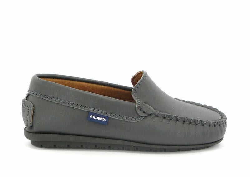 Atlanta Mocassin Grey Smooth Leather Loafer
