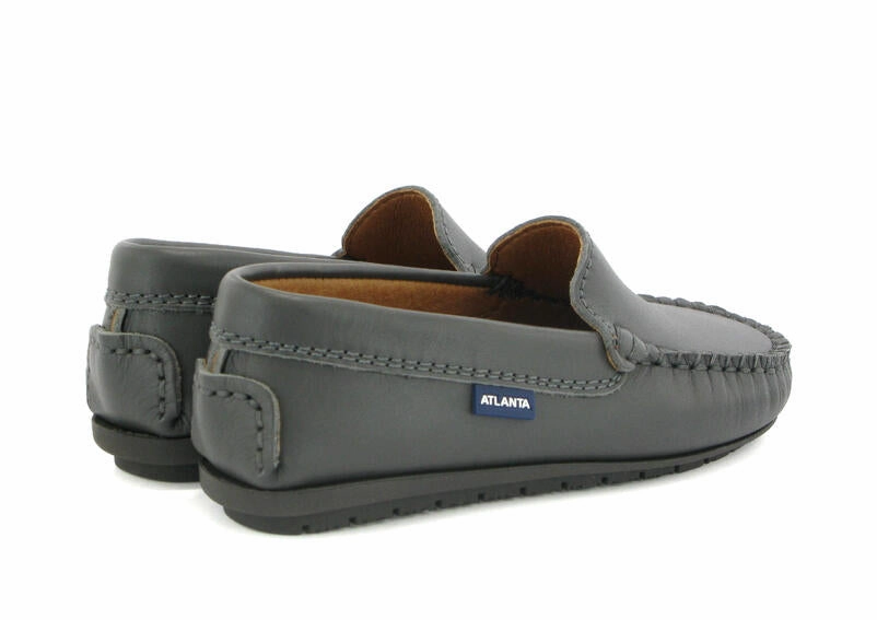 Atlanta Mocassin Grey Smooth Leather Loafer