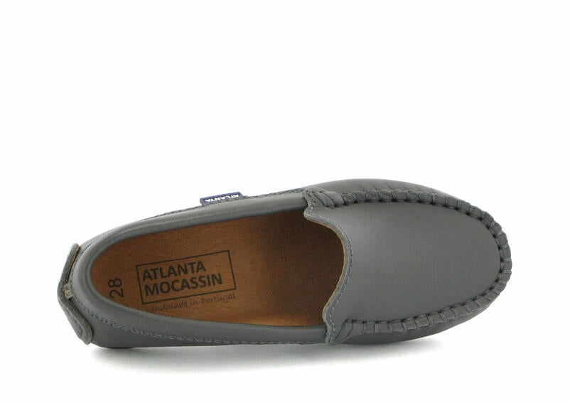 Atlanta Mocassin Grey Smooth Leather Loafer