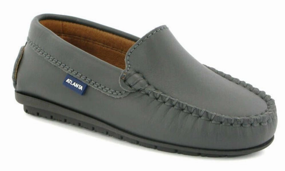 Atlanta Mocassin Grey Smooth Leather Loafer