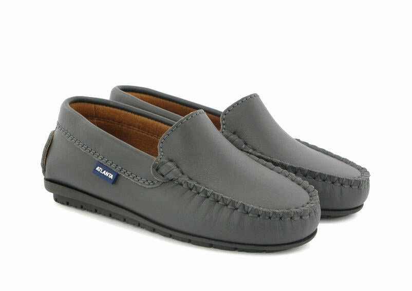Atlanta Mocassin Grey Smooth Leather Loafer