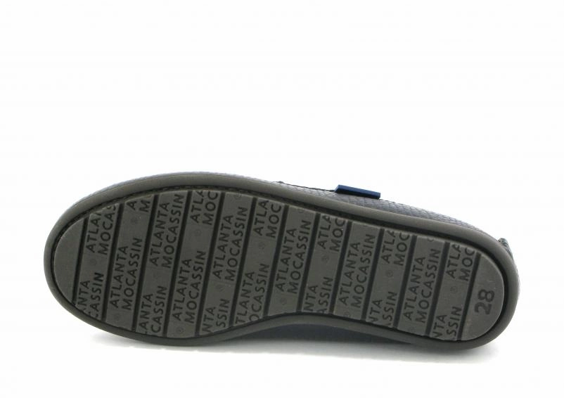 Atlanta Mocassin Navy Blue Grainy Leather Loafer