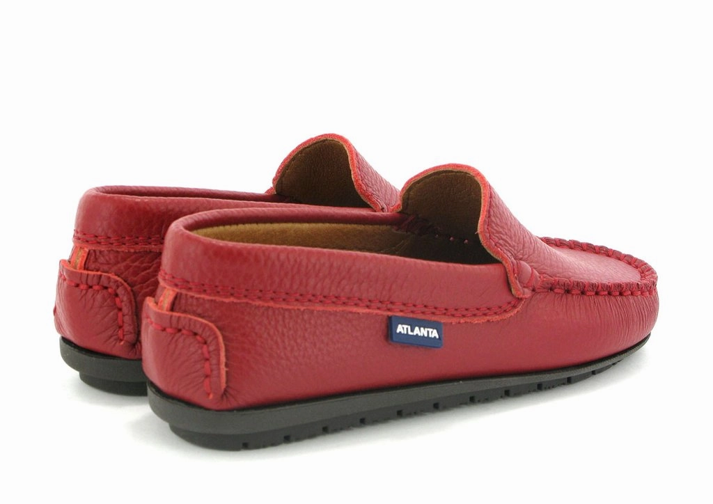 Atlanta Mocassin Red Grainy Leather Loafer