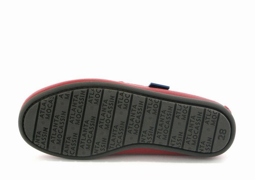 Atlanta Mocassin Red Grainy Leather Loafer