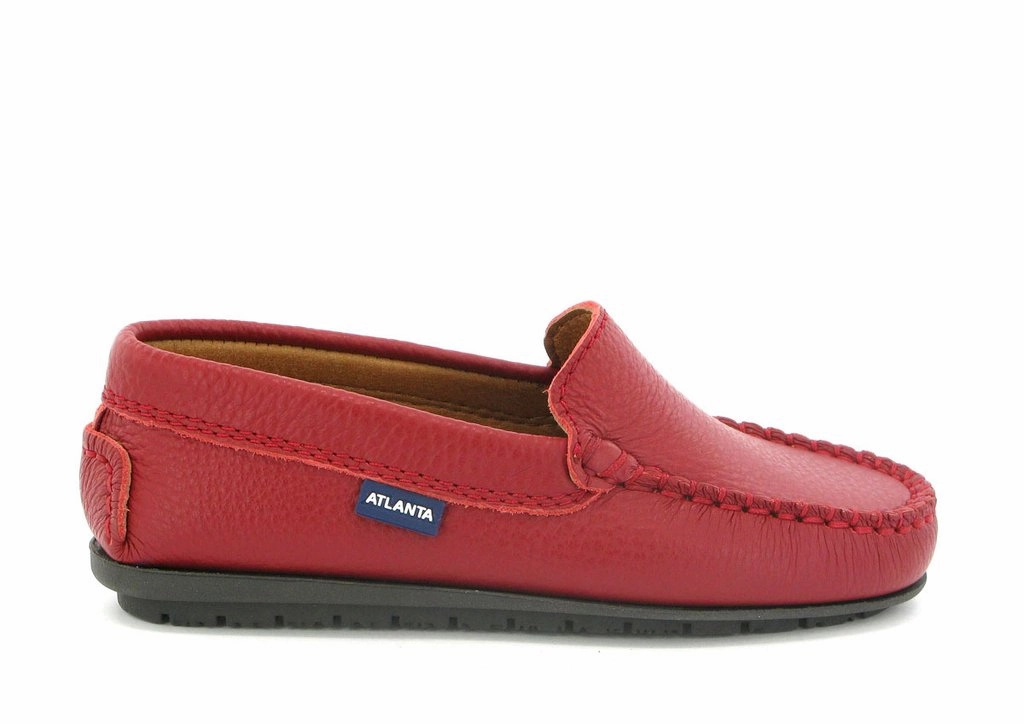 Atlanta Mocassin Red Grainy Leather Loafer