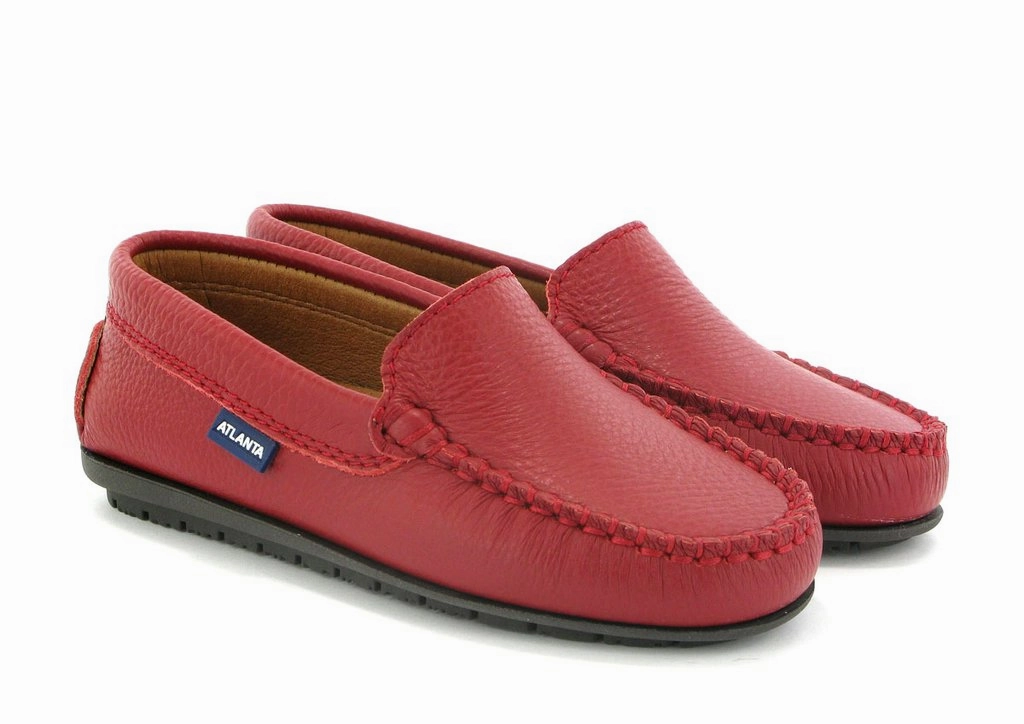 Atlanta Mocassin Red Grainy Leather Loafer