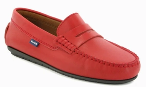 Atlanta Mocassin Red Smooth Leather Penny Loafer.