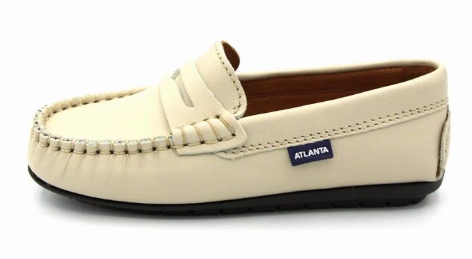 Atlanta Mocassin Sand Smooth Leather Penny Loafer