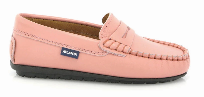 Atlanta Mocassin Saumon Smooth Leather Penny Loafer