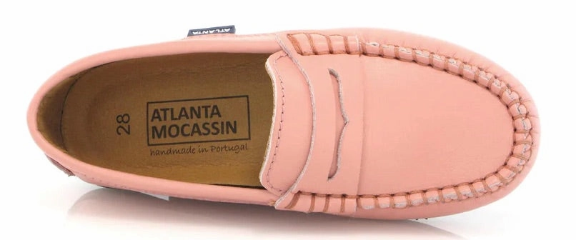 Atlanta Mocassin Saumon Smooth Leather Penny Loafer