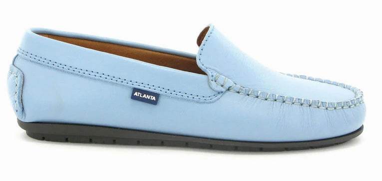 Atlanta Mocassin Sky Blue Smooth Leather Loafer