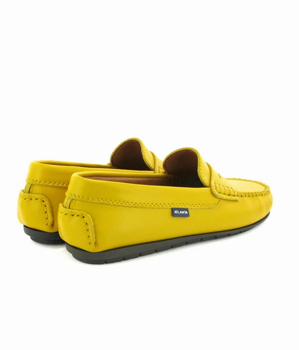 Atlanta Mocassin Yellow Smooth Leather Penny Loafer