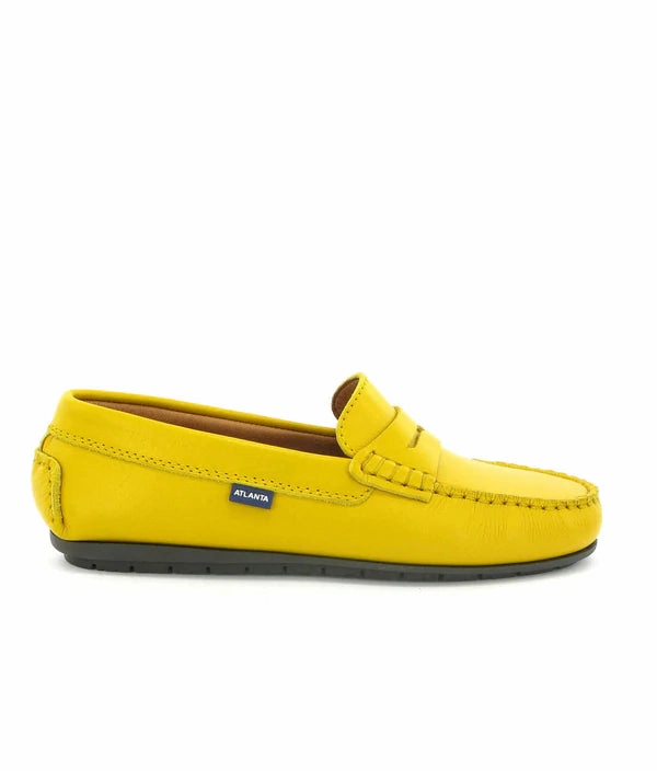 Atlanta Mocassin Yellow Smooth Leather Penny Loafer