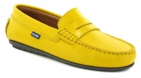 Atlanta Mocassin Yellow Smooth Leather Penny Loafer