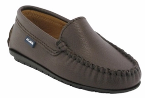 Atlanta Moccasin in Brown Dark Little Grain Leather Moccasin Loafer