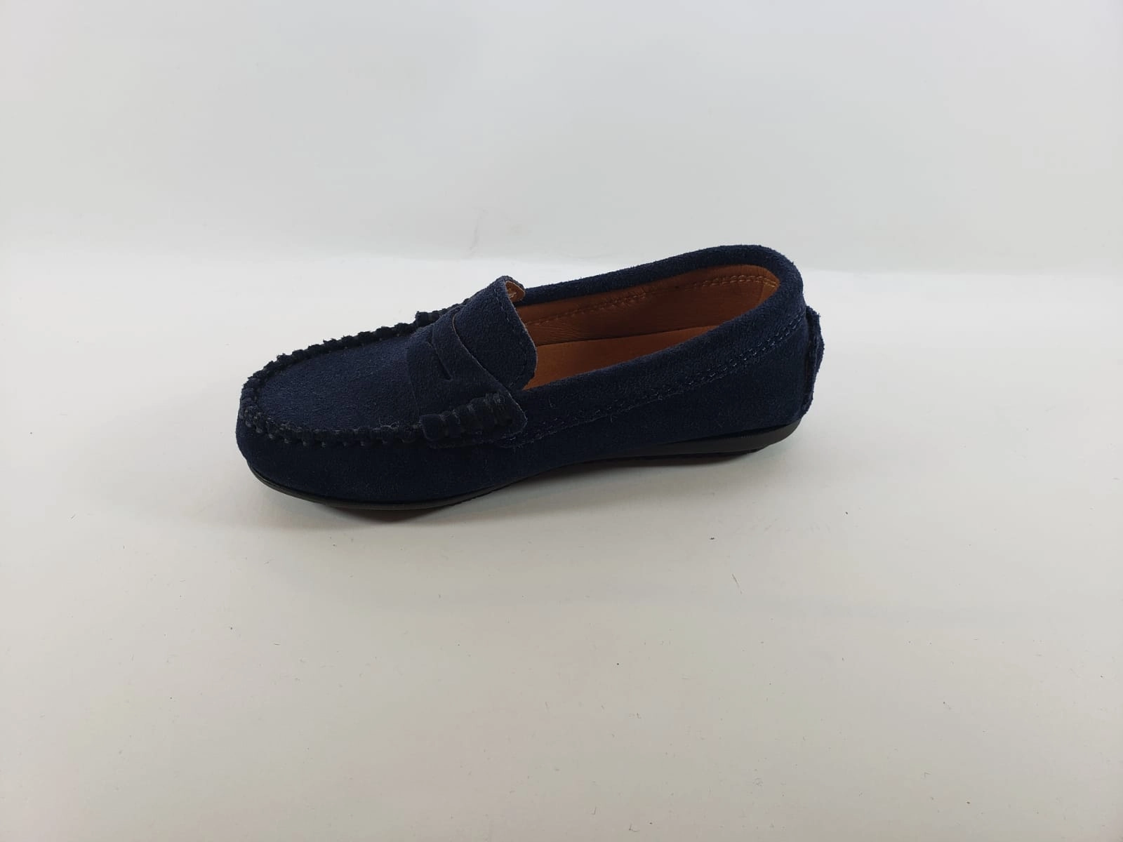 Atlanta Navy Blue Suede Mocassin Penny Loafers