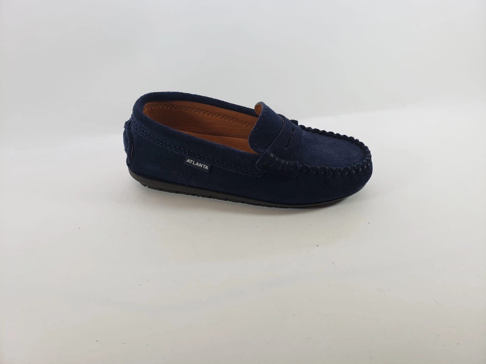 Atlanta Navy Blue Suede Mocassin Penny Loafers