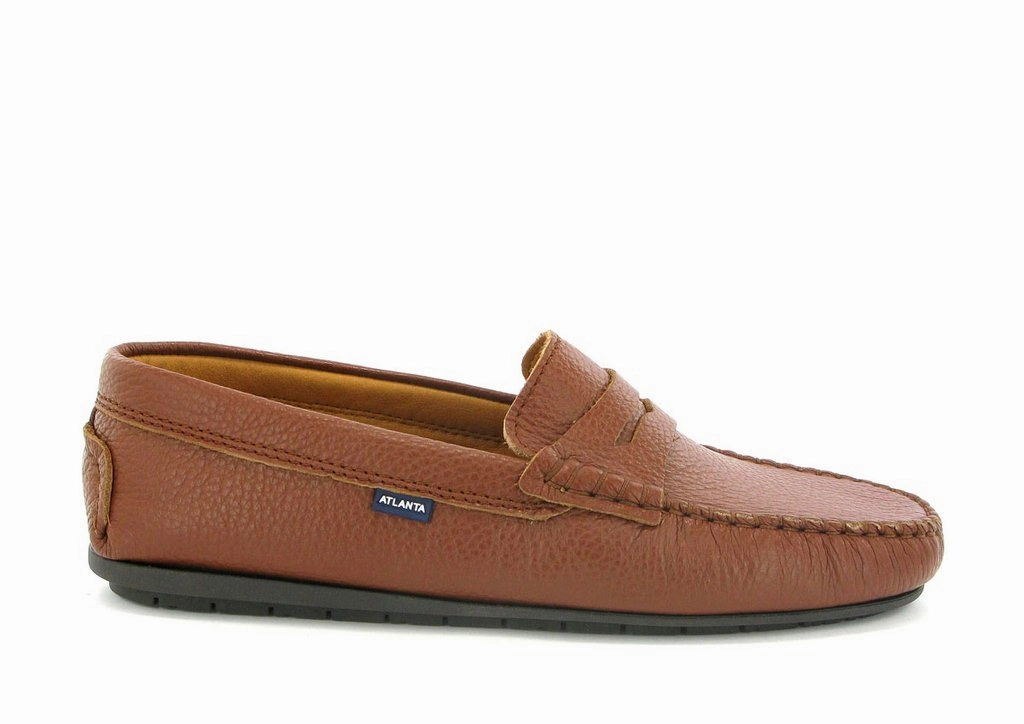 Atlanta Tan Luggage Cuoio Leather Mocassin Penny Loafer.